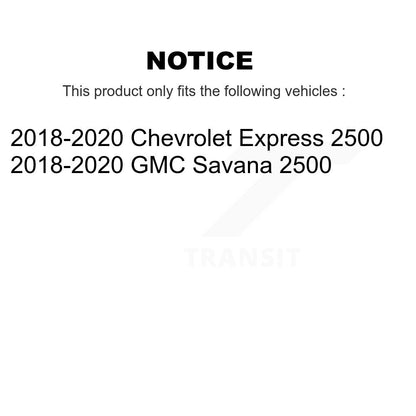 Hub Bearing Coated Brake Rotor And Pad Front Kit For 2018 Chevrolet Express 2500