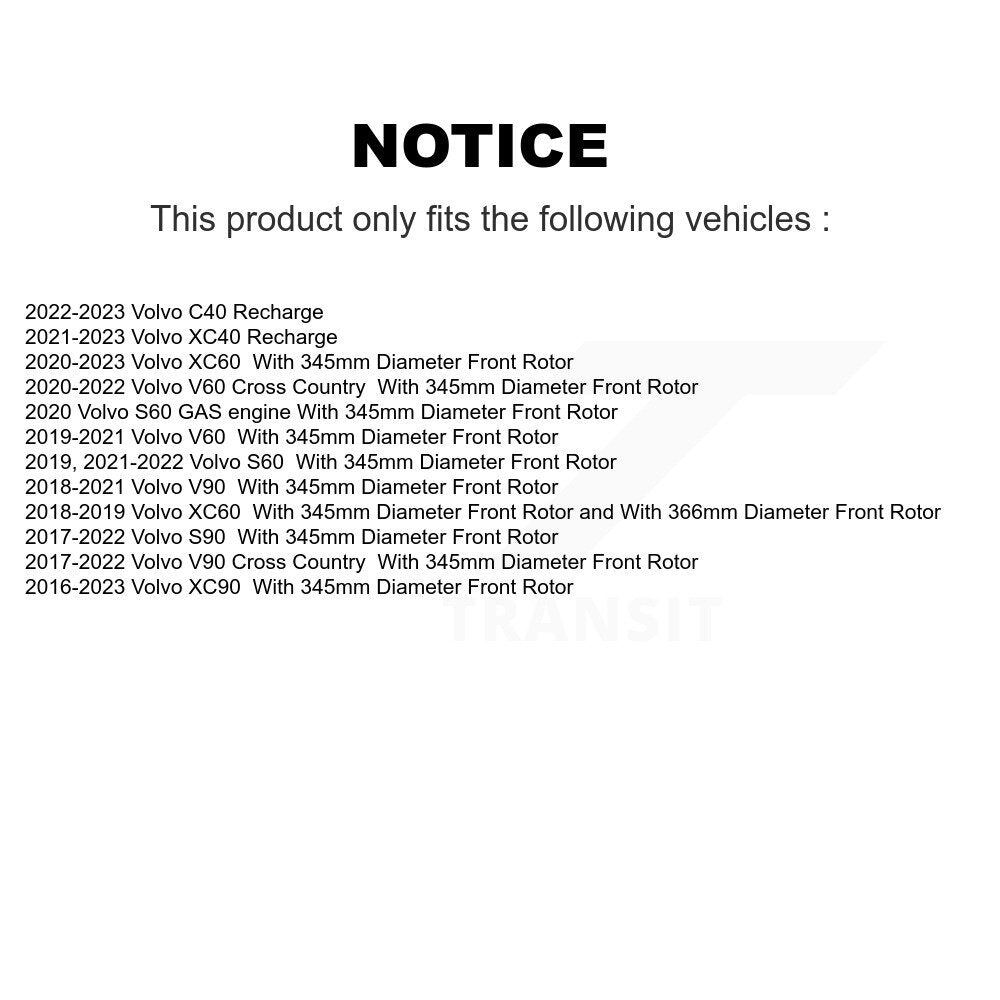 Hub Bearing Brake Rotor Pads Front Kit For Volvo XC60 XC90 S60 XC40 Recharge V60