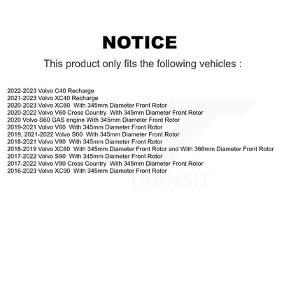 Hub Bearing Brake Rotor Pads Front Kit For Volvo XC60 XC90 S60 XC40 Recharge V60