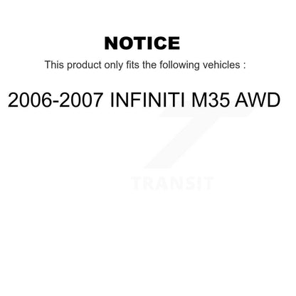 Hub Bearing Brake Rotor Pad Front Rear Kit (10Pc) For 2006-2007 INFINITI M35 AWD