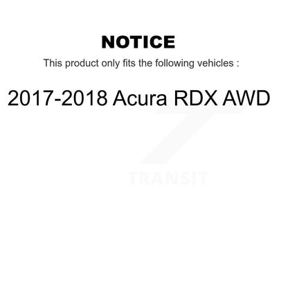 Hub Bearing Brake Rotor & Pads Front Rear Kit (10Pc) For 2017-2018 Acura RDX AWD