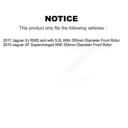 Hub Bearing Assembly Disc Brake Rotor And Ceramic Pad Front Kit For Jaguar XF XJ