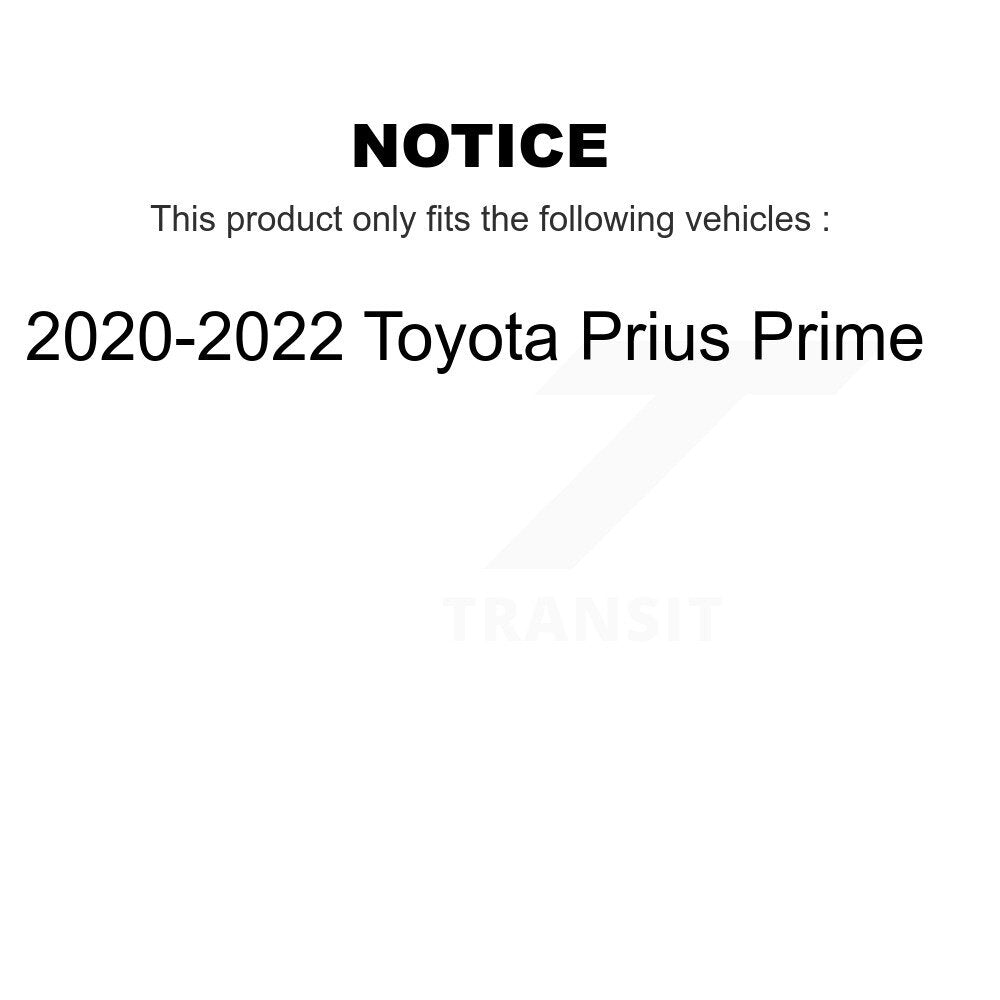 Hub Bearing Coated Brake Rotor Pads Front Rear Kit (10Pc) For Toyota Prius Prime