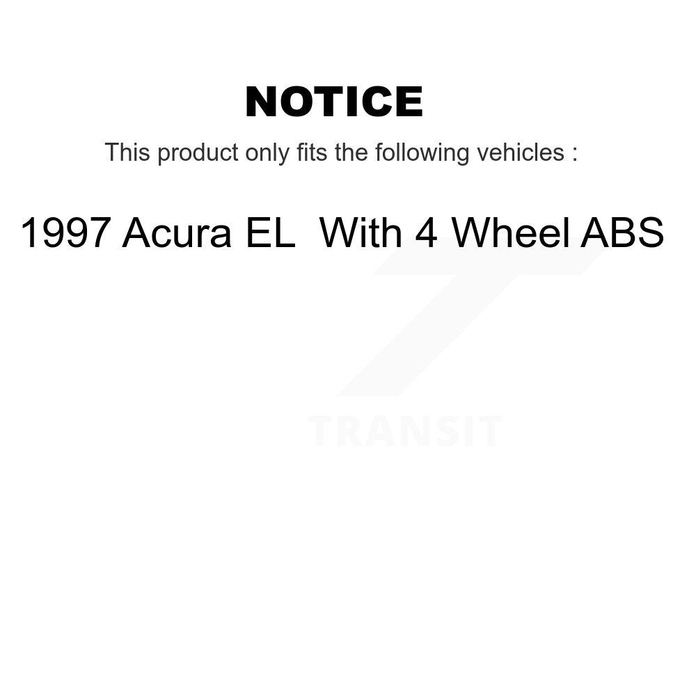 Hub Bearing Brake Rotor Pads Front Rear Kit (10Pc) For Acura EL With 4 Wheel ABS