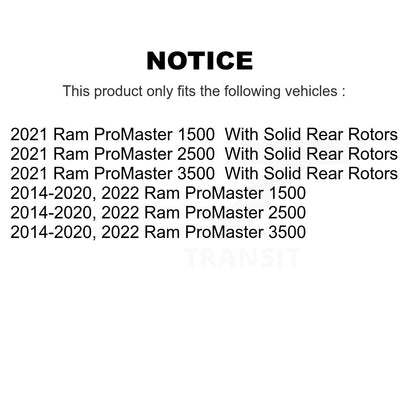 Wheel Bearing Disc Brake Rotor & Pads Front Kit For Ram ProMaster 2500 3500 1500