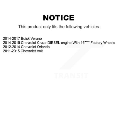 Hub Bearing Coat Brake Rotor Pad Front Kit For Chevrolet Cruze Buick Verano Volt