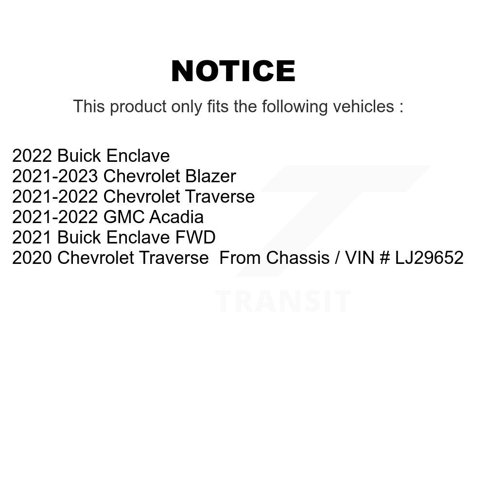 Hub Bearing Coated Brake Rotor & Pad Front Kit For Chevrolet Traverse Blazer GMC