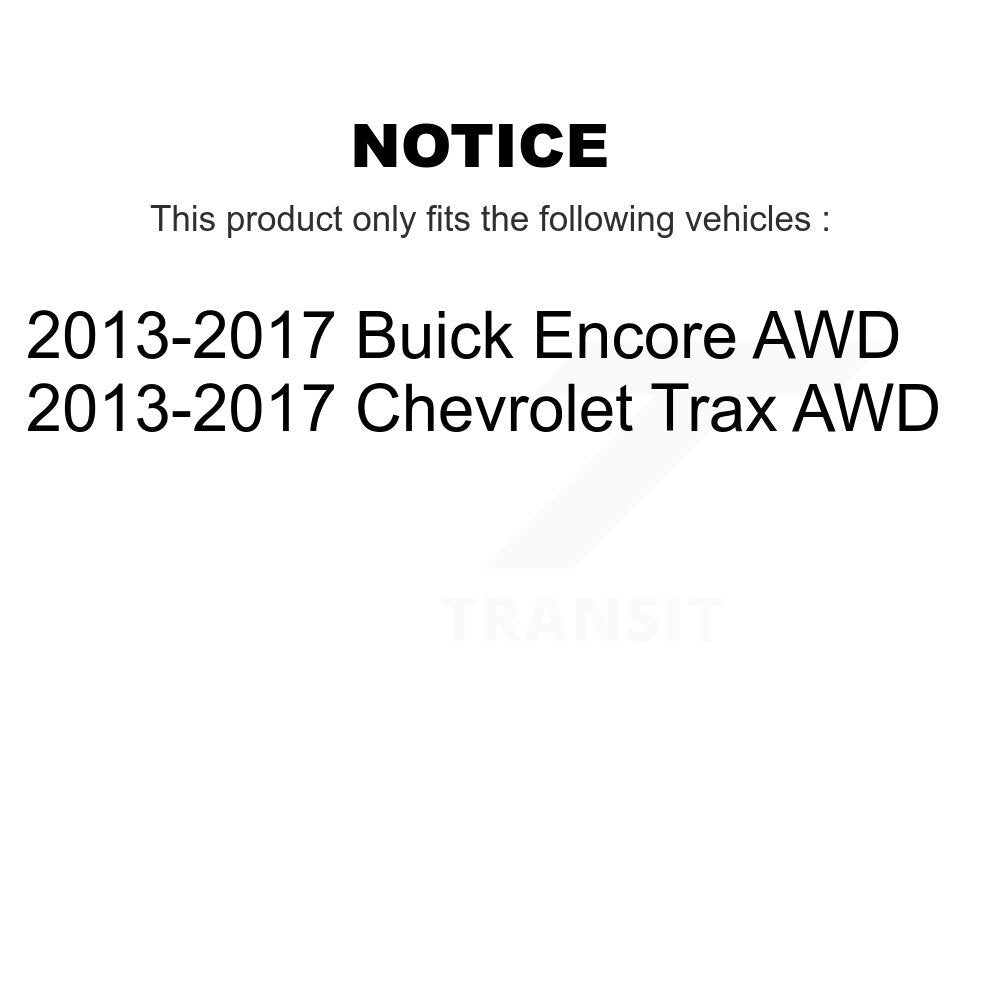 Bearing Brake Rotor & Pads Front Rear Kit (10Pc) For Chevrolet Trax Buick Encore
