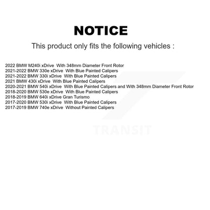 Hub Bearing Coated Brake Rotor Pads Front Kit For BMW 330i xDrive 530i 330e 540i