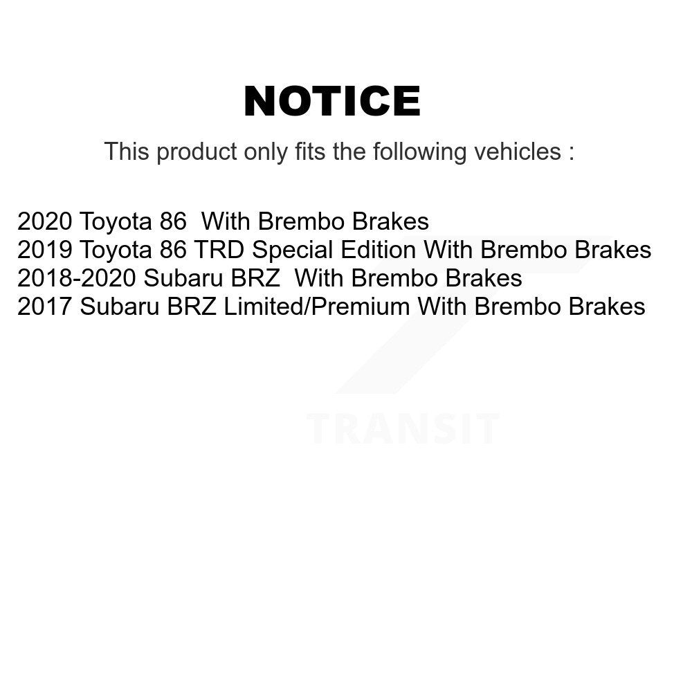 Hub Bearing Disc Brake Rotor Pads Front Rear Kit (10Pc) For Subaru BRZ Toyota 86