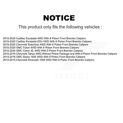 Hub Bearing Coated Brake Rotor Pad Front Kit For GMC Sierra 1500 Chevrolet Yukon