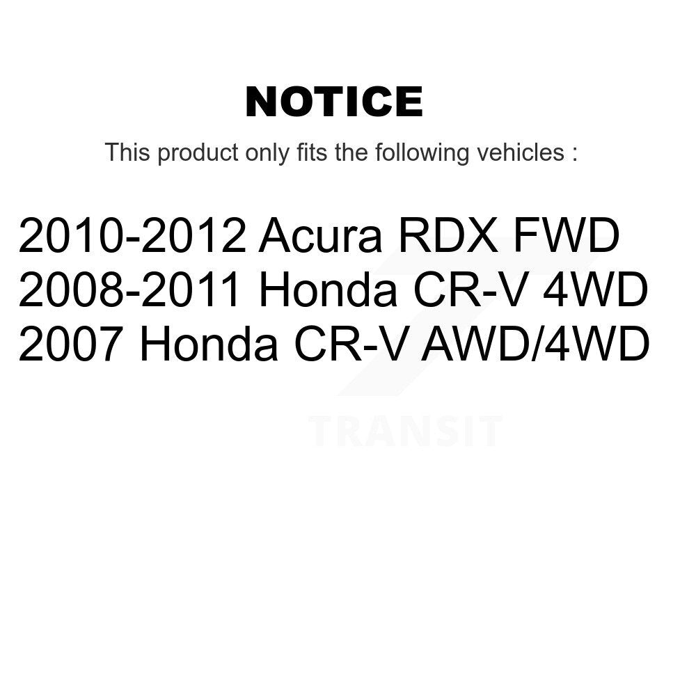 Hub Bearing Disc Brake Rotor Pads Front Rear Kit (10Pc) For Honda CR-V Acura RDX