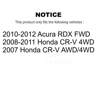 Hub Bearing Disc Brake Rotor Pads Front Rear Kit (10Pc) For Honda CR-V Acura RDX