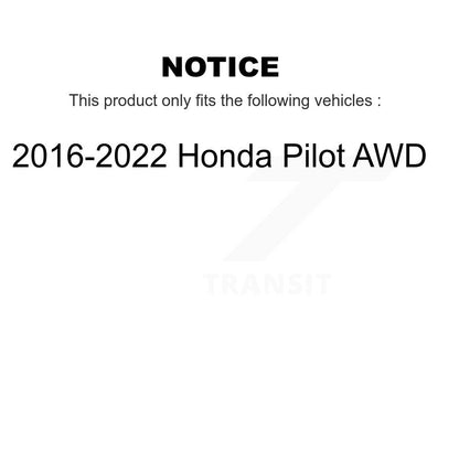 Hub Bearing Coat Brake Rotor Pad Front Rear Kit (10Pc) For 16-22 Honda Pilot AWD