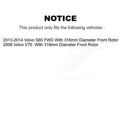 Hub Bearings Disc Brake Rotors And Pads Front Rear Kit (10Pc) For Volvo S60 V70