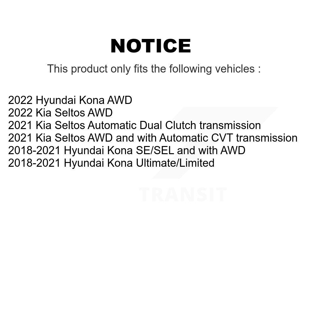 Hub Bearing Drilled Slot Brake Rotor & Pad Front Kit For Hyundai Kona Kia Seltos