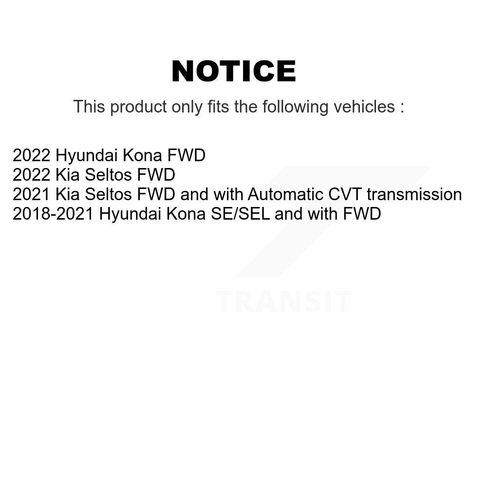 Hub Bearing Drilled Slot Brake Rotor & Pad Front Kit For Hyundai Kona Kia Seltos