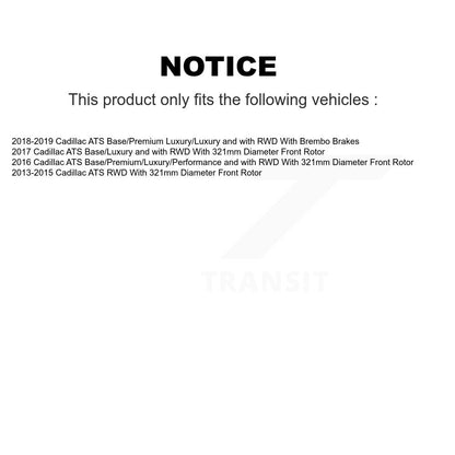 Hub Bearing Assembly Coated Disc Brake Rotor And Pads Front Kit For Cadillac ATS
