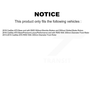 Hub Bearing Assembly Coated Disc Brake Rotor And Pads Front Kit For Cadillac ATS