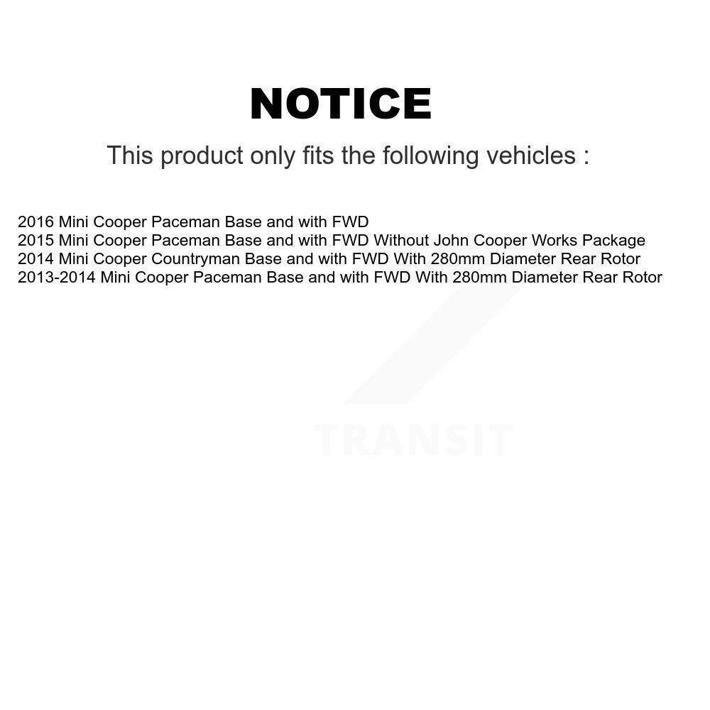 Hub Bearing Coated Brake Rotor Pad Front Rear Kit (10Pc) For Mini Cooper Paceman