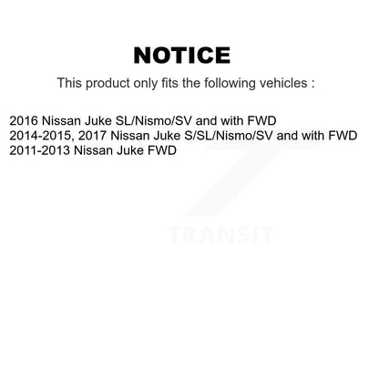 Hub Bearing Coated Disc Brake Rotor & Pads Front Rear Kit (10Pc) For Nissan Juke