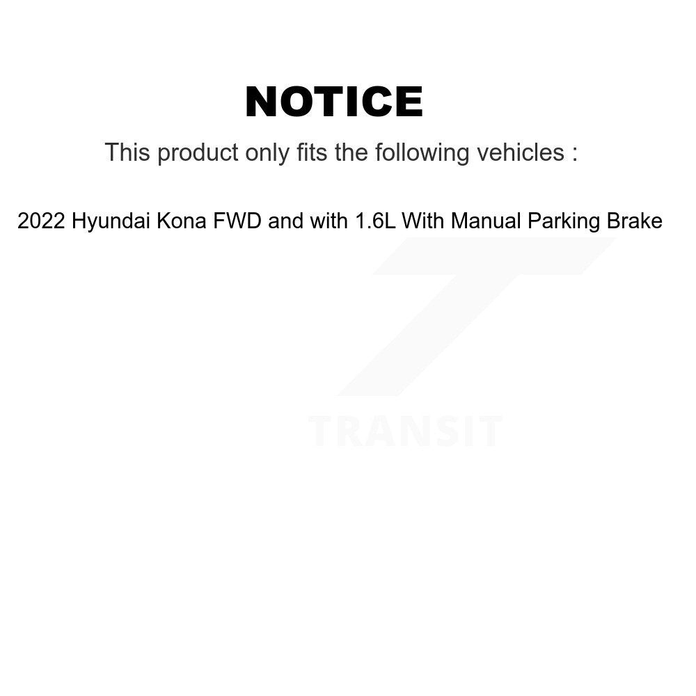 Hub Bearing Coated Disc Brake Rotor & Pad Front Rear Kit (10Pc) For Hyundai Kona