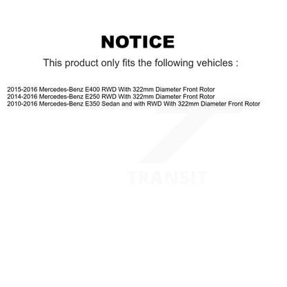 Hub Bearing Coated Brake Rotor & Pads Front Kit For Mercedes-Benz E350 E400 E250