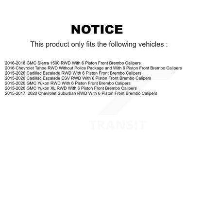 Hub Bearing Coat Brake Rotor Pads Shoe Front Rear Kit (10Pc) For GMC Sierra 1500