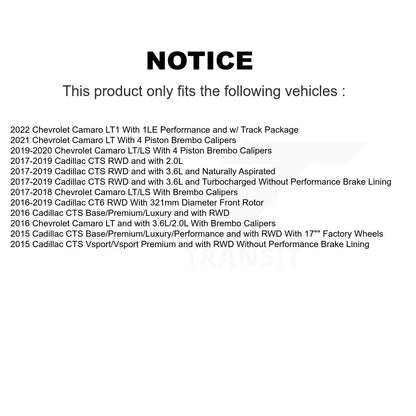 Hub Bearing Disc Brake Rotor Pad Front Kit For Chevrolet Camaro Cadillac CTS CT6