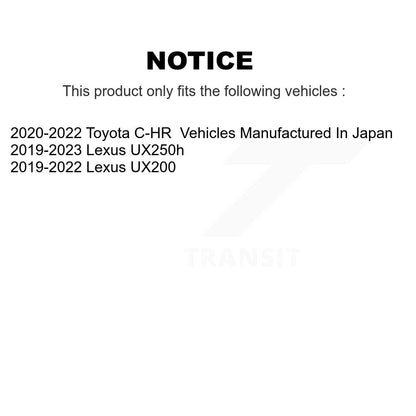 Hub Bearing Disc Brake Rotor & Pads Front Kit For Toyota C-HR Lexus UX250h UX200