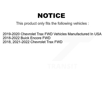 Hub Bearing Coat Brake Rotor Pad Front Rear Kit (10Pc) For Buick Encore Trax FWD