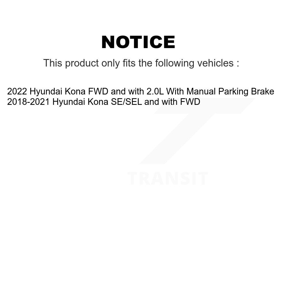 Hub Bearings Disc Brake Rotors And Pads Front Rear Kit (10Pc) For Hyundai Kona