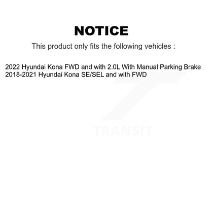 Hub Bearings Disc Brake Rotors And Pads Front Rear Kit (10Pc) For Hyundai Kona