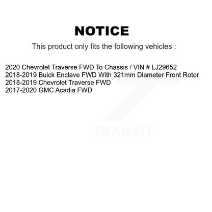 Hub Bearing Coated Brake Rotor Pads Front Rear Kit (10Pc) For Chevrolet Traverse