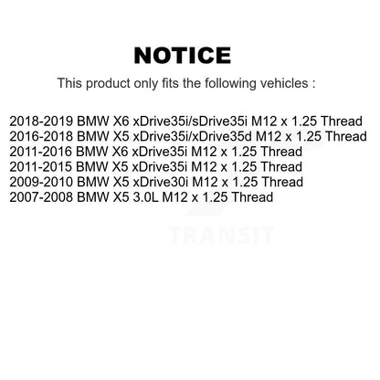 Hub Bearing Drill Slot Brake Rotor Pad Front Kit For BMW X5 X6 M12 x 1.25 Thread