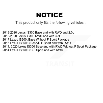 Hub Bearing Assembly Coat Brake Rotor Pad Front Kit For Lexus IS300 IS350 IS200t