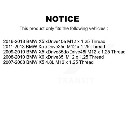 Hub Bearing Coated Brake Rotor And Pad Front Kit For BMW X5 X6 M12 x 1.25 Thread