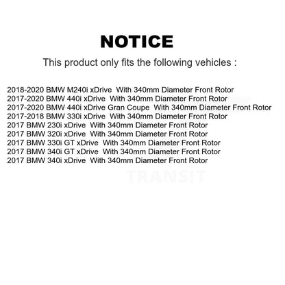 Hub Bearing Brake Rotor & Pad Front Kit For BMW 330i xDrive 440i Gran Coupe 320i
