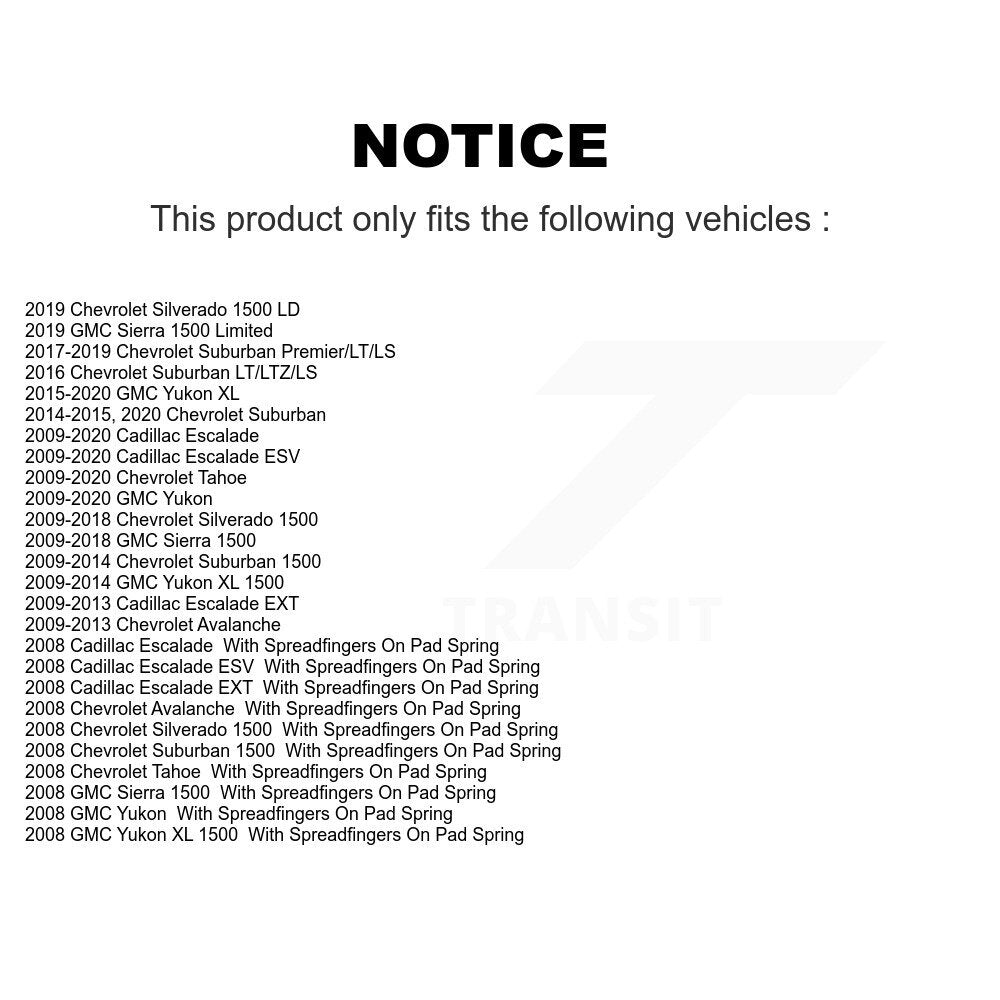 Brake Caliper Front Rear Kit For Chevrolet GMC Sierra 1500 Silverado Tahoe Yukon