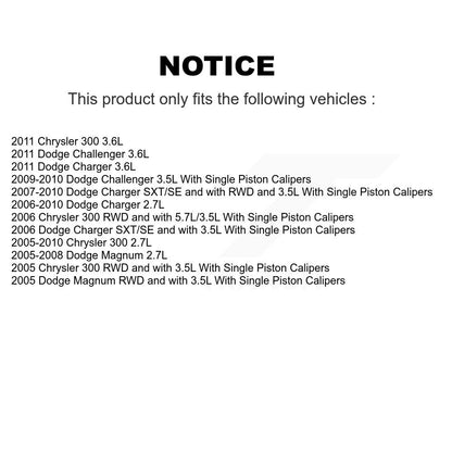 Brake Caliper Front Rear Kit For Dodge Chrysler 300 Charger Challenger Magnum