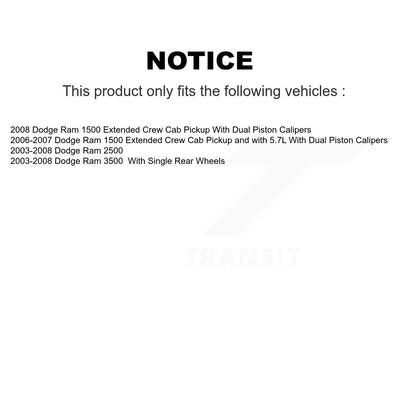 Disc Brake Caliper Left Right Side Front Rear Kit For Dodge Ram 1500 3500 2500