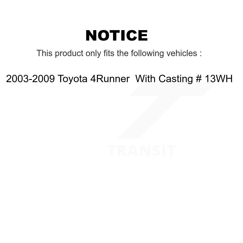 Brake Caliper Front Rear Kit For 2003-2009 Toyota 4Runner With Casting # 13WH