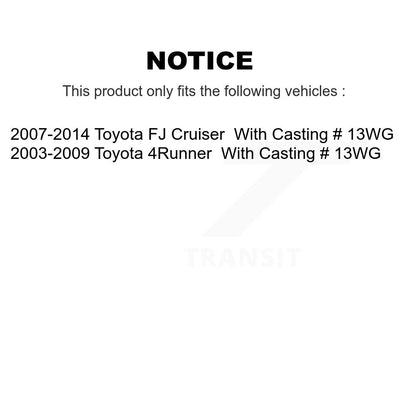 Brake Caliper Front Rear Kit For Toyota 4Runner FJ Cruiser With Casting # 13WG