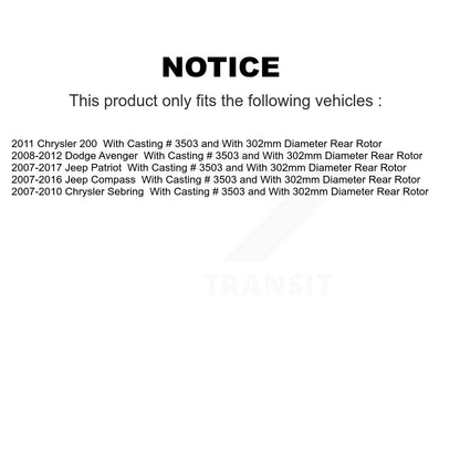 Brake Caliper Front Rear Kit For Jeep Patriot Compass Chrysler Sebring Dodge 200