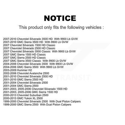 Brake Caliper Front Rear Kit For Chevrolet GMC Sierra 2500 HD Silverado 3500 H2