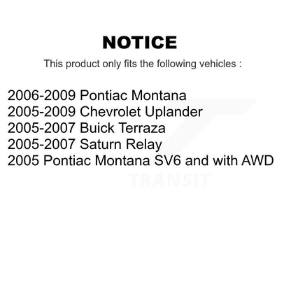 Brake Caliper Front Rear Kit For Pontiac Montana Chevrolet Uplander Buick Saturn