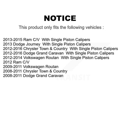 Brake Caliper Front Kit For Dodge Grand Caravan Chrysler Town & Country Journey