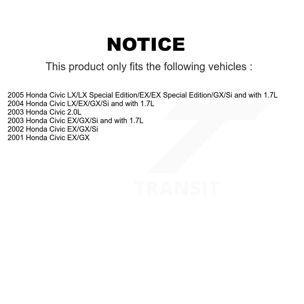 Disc Brake Caliper Left Right Side (Driver Passenger) Front Kit For Honda Civic