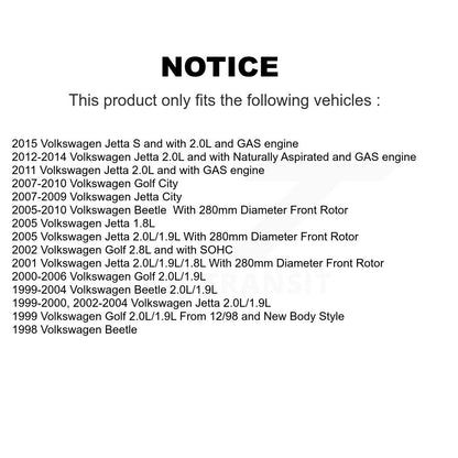Brake Caliper Left Right Side Front Kit For Volkswagen Jetta Golf Beetle City