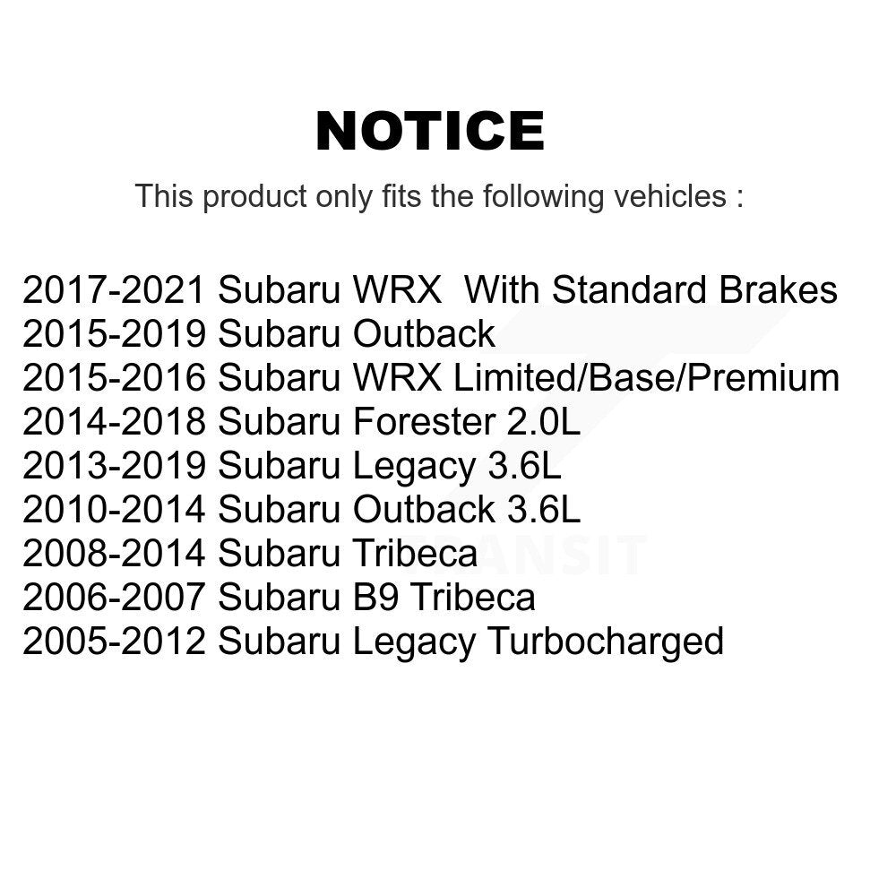Disc Brake Caliper Front Kit For Subaru Outback Forester Legacy WRX Tribeca B9